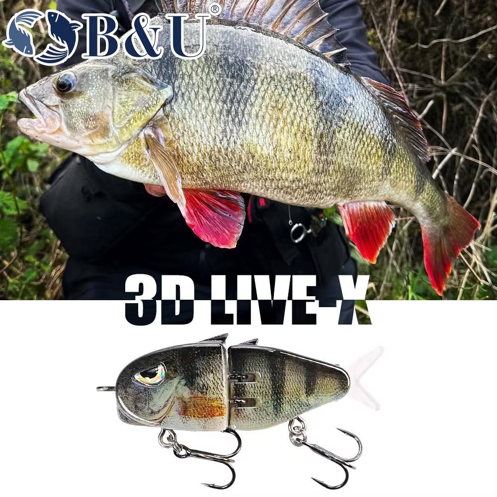 B & U Jerkbait 55mm Glide Bait hundimiento lento para lucio y trucha - imagen 3