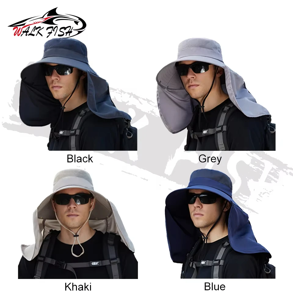 Gorra de pesca WALK FISH con protección solar y visera facial