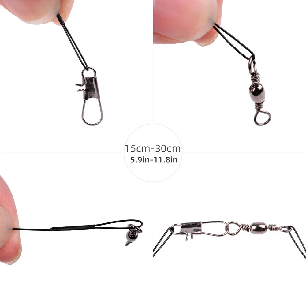 Leader Aorace de acero antimordida con núcleo de plomo y giratorio (15-50cm) - imagen 2