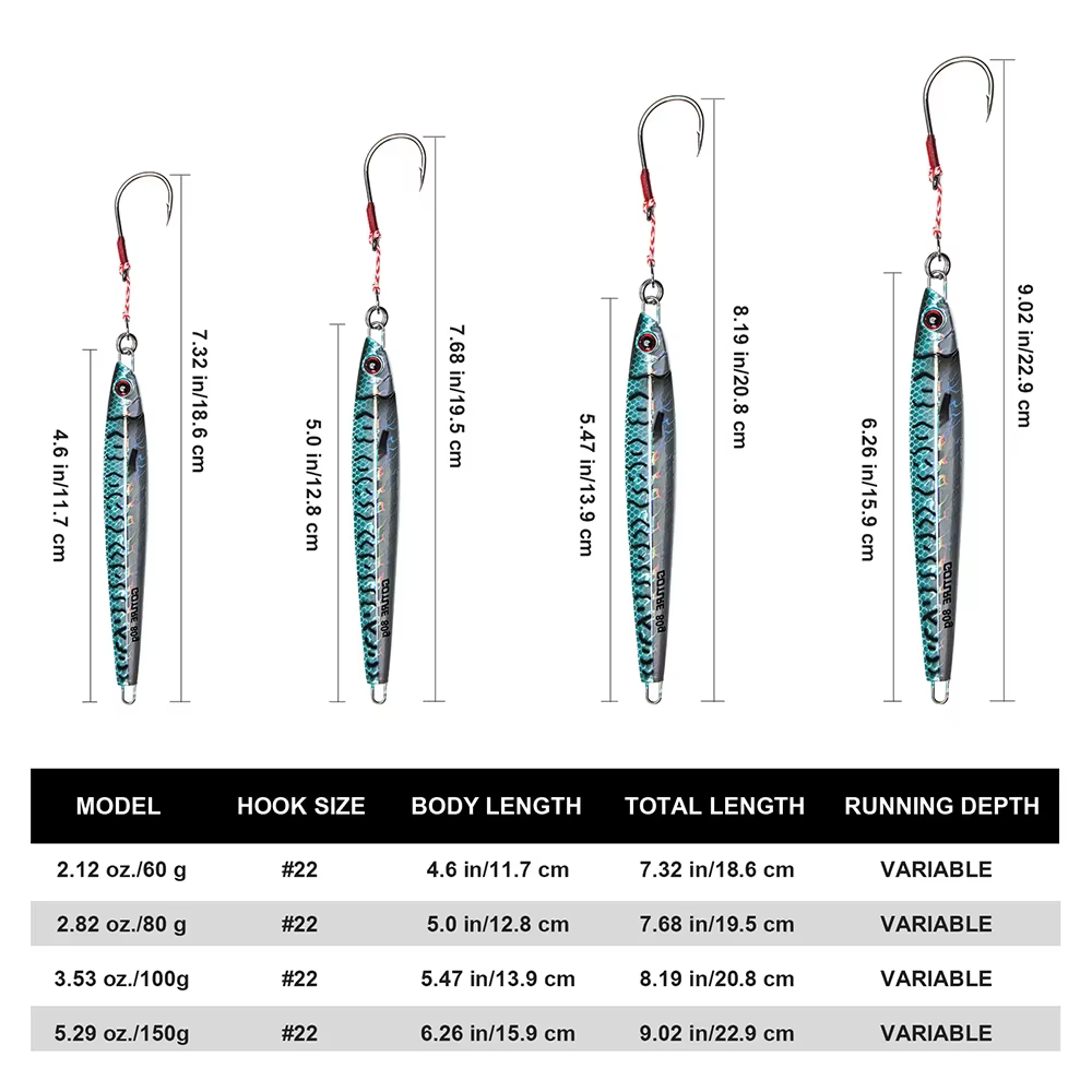 Goture Jig 60-100g – Señuelo de metal para lubina en agua salada - imagen 4