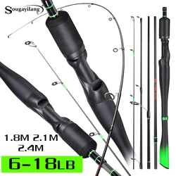 Sougayilang Caña de Spinning de carbono ultraligera portátil de viaje