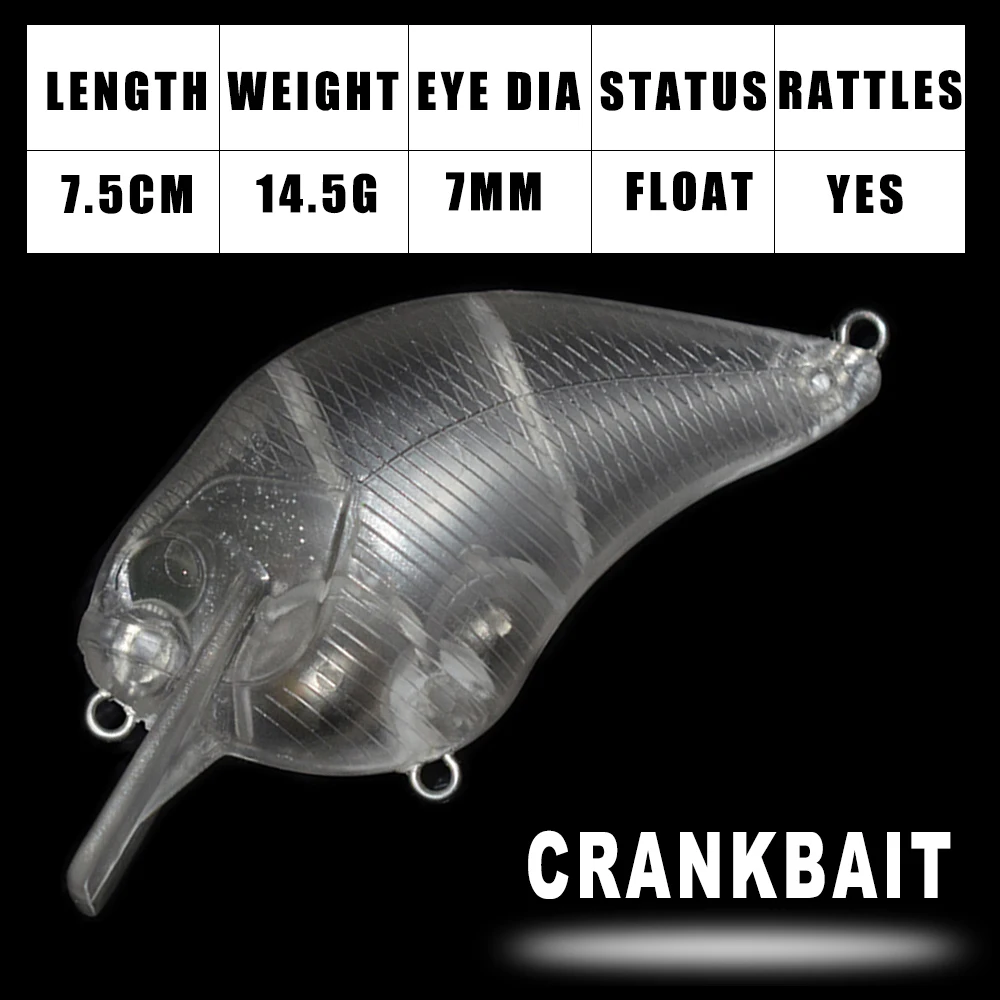 Crankbait sin pintar en blanco para DIY