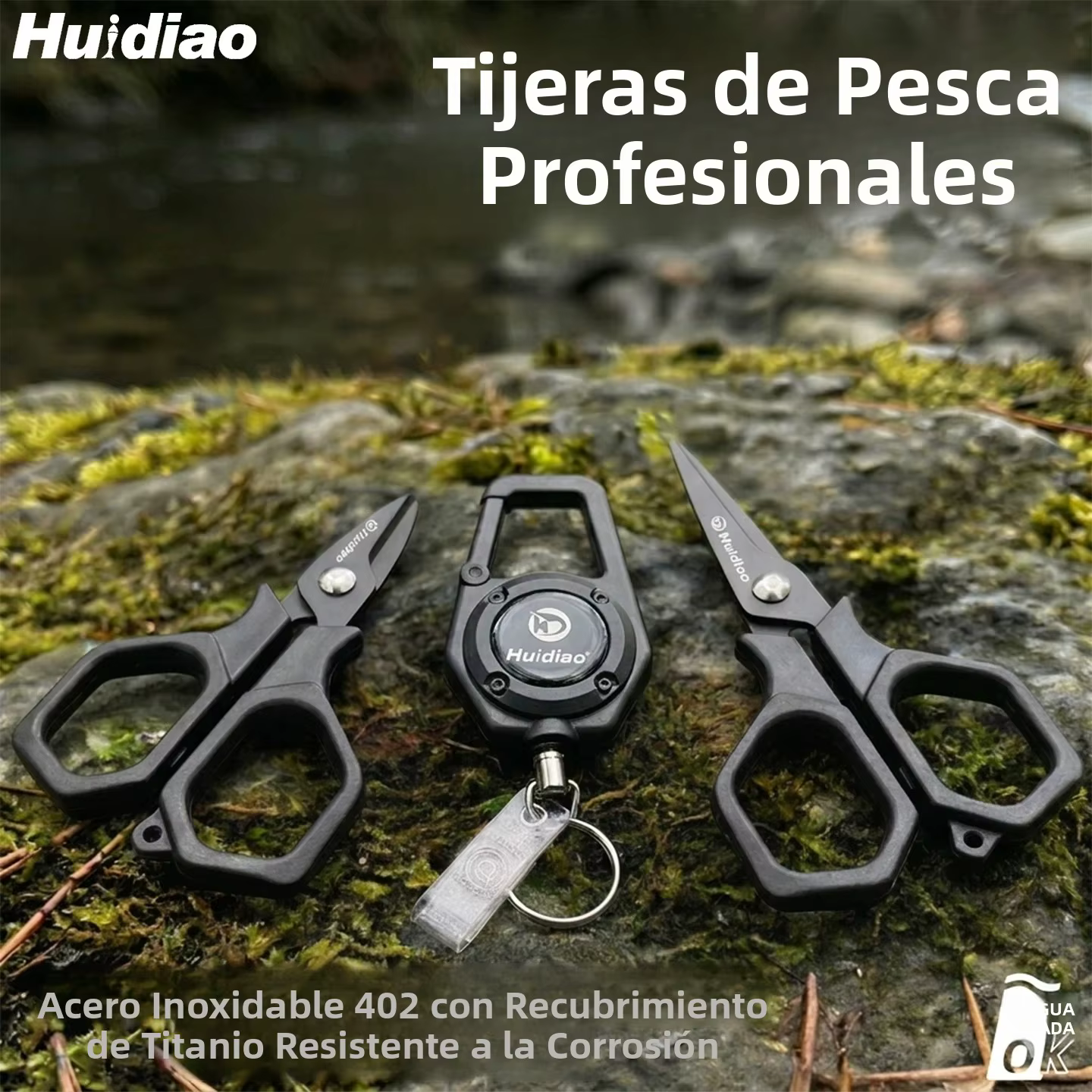 Tijeras de pesca Huidiao de acero inoxidable con recubrimiento titanio