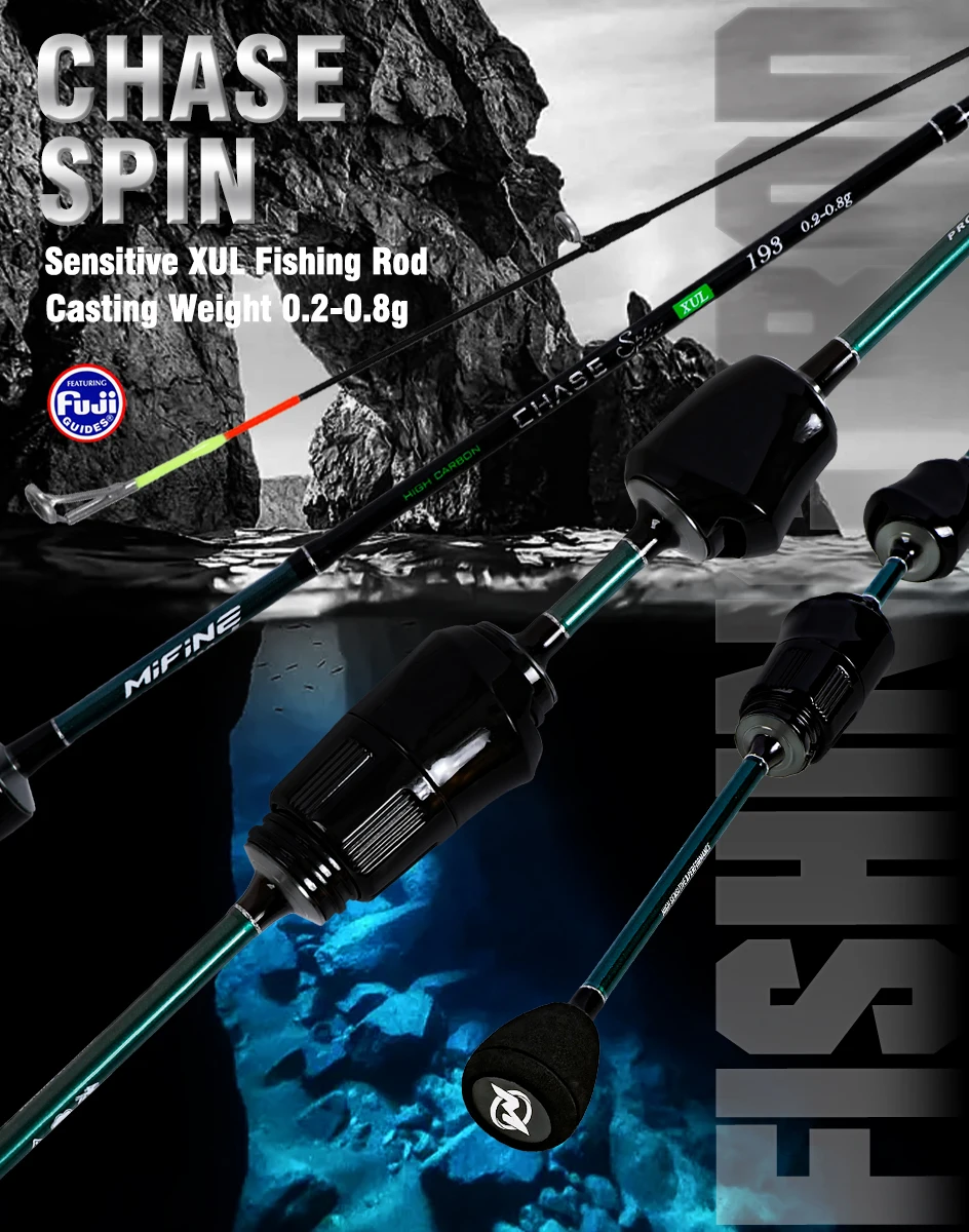 Caña de pesca ultraligera Mifine Chase XUL en acción
