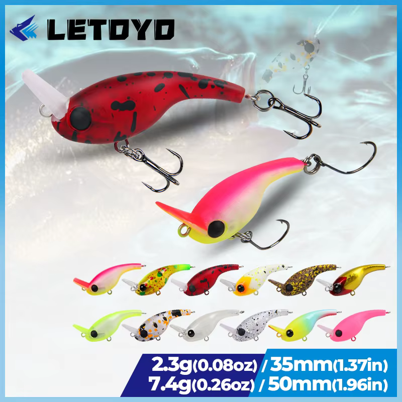 LETOYO Minnow Crankbait - Señuelo hundido lento para lubina y trucha - imagen 3