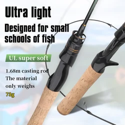 Caña ultraligera ROLLFISH UL Minnow de carbono para trucha y panfish