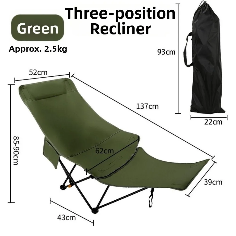 Silla de pesca plegable ajustable con reposapiés y respaldo - imagen 3