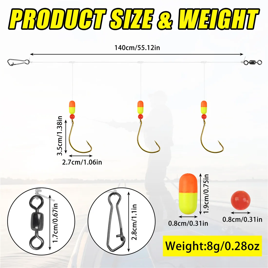 Pompano Anzuelo Circular Flotante de Espuma – Surfcasting Agua Salada - imagen 3