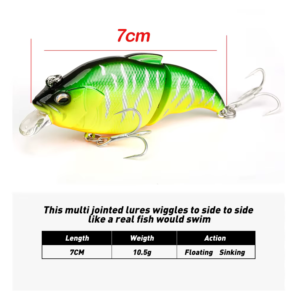 Señuelo articulado Johncoo Swimbait cebo duro realista con anzuelos - imagen 2