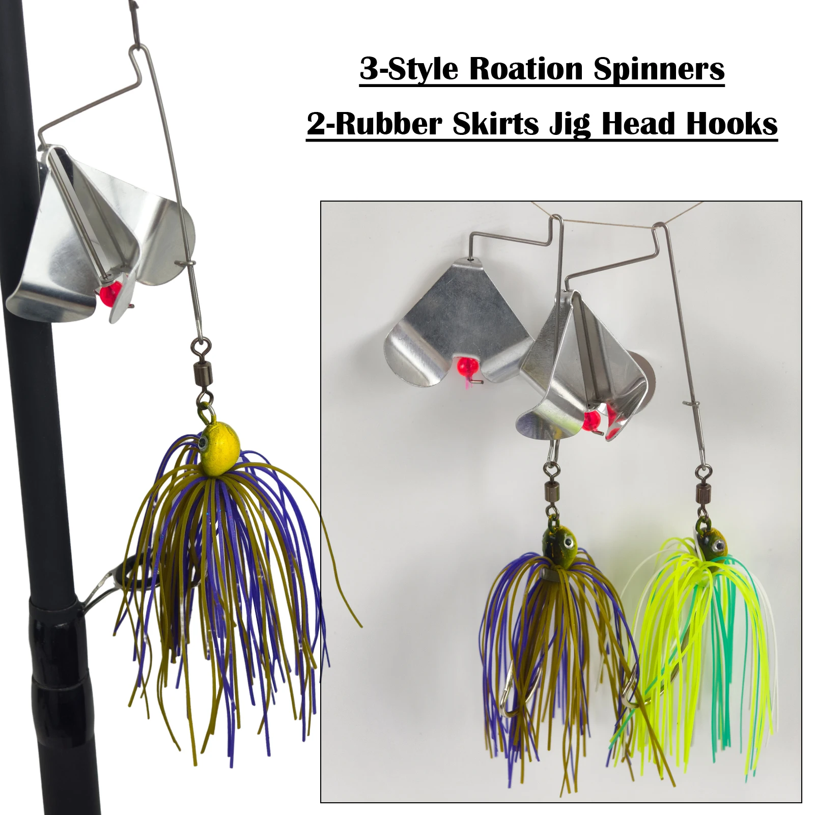 FREE FISHER Chatterbait con blade metálico y falda de goma - imagen 2