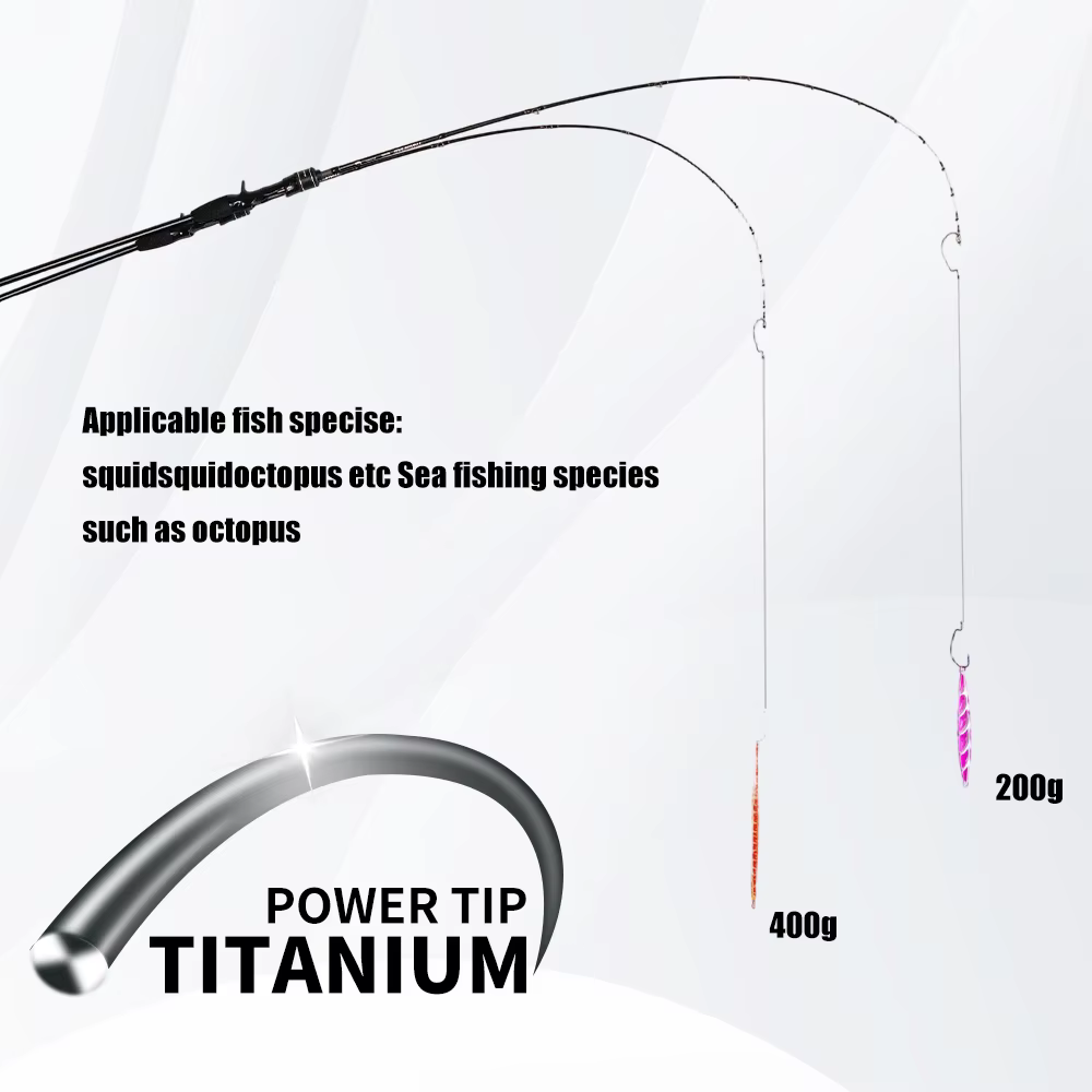 Caña Fishingfans Titanium Metal Tip ML 200g Shore Jigging Cefalópodos - imagen 5