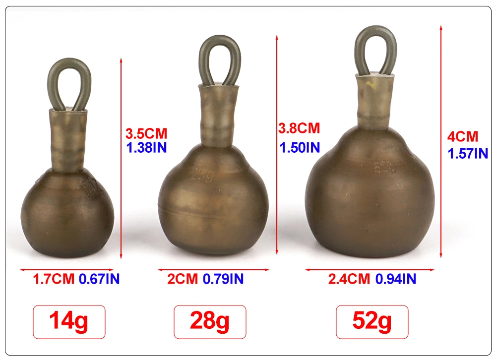 Variedad de pesos de los clips retención plomo Hirisi 14g 28g 52g