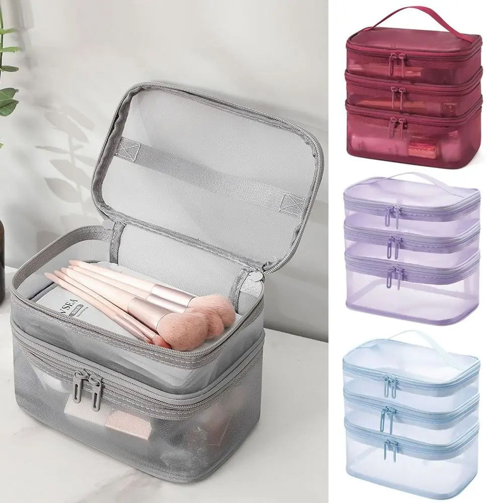 Bolsa organizadora de maquillaje de viaje de malla transparente - imagen 2