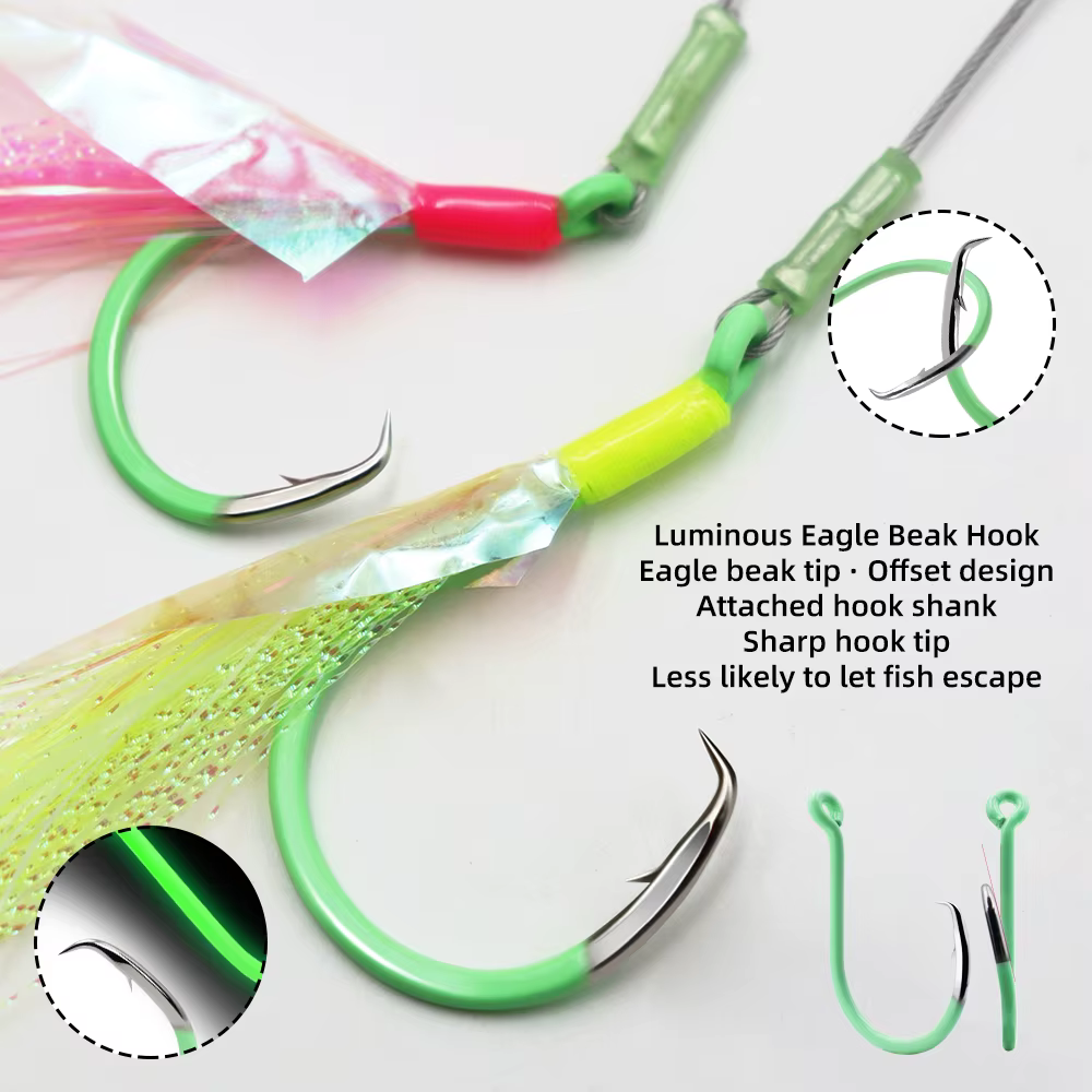 Jig luminoso ZYZHE con círculo y alambre de acero para pesca marina - imagen 4