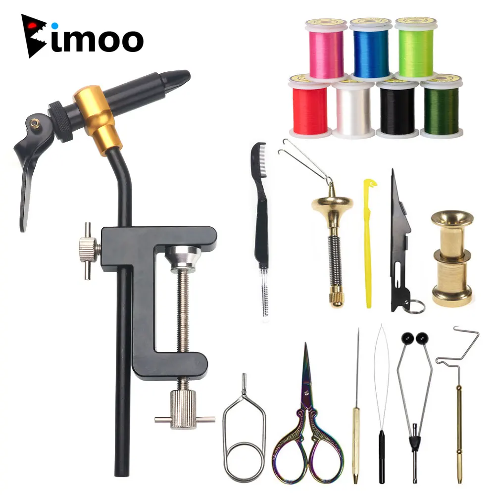 Bimoo Kit Atar Moscas Acero Abrazadera C Torno Tijeras Portabobinas - imagen 3