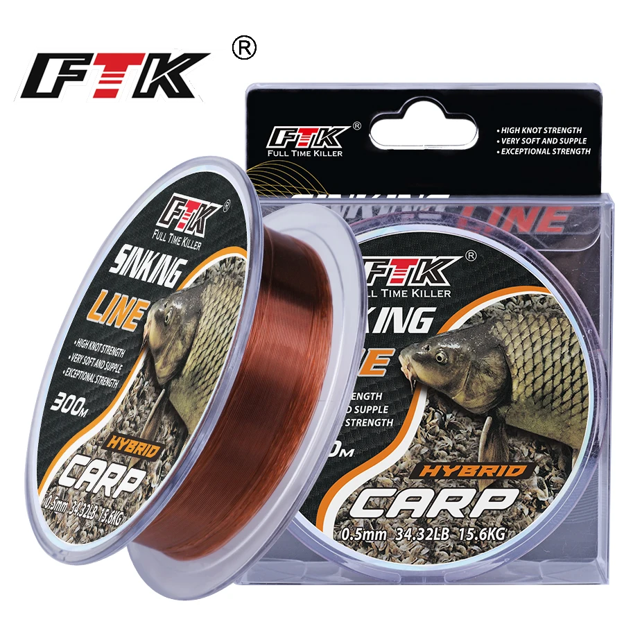 FTK Hilo de Pesca Fluorocarbono – Monofilamento para Carpa