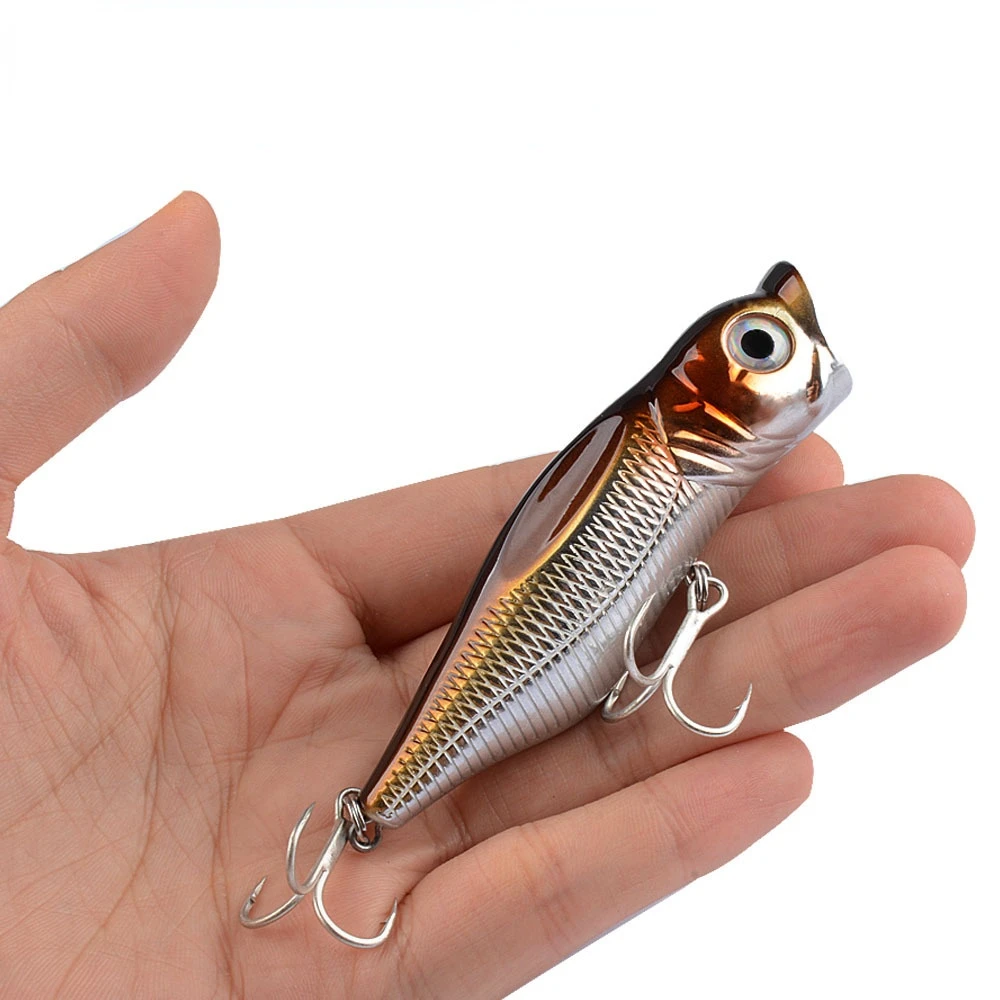 Popper flotante duro con anzuelos – Señuelo artificial para pesca - imagen 4
