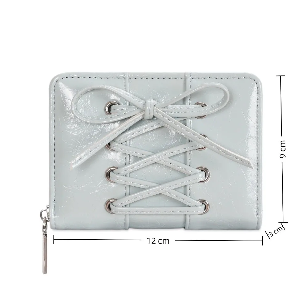 Cartera corta minimalista con lazo
