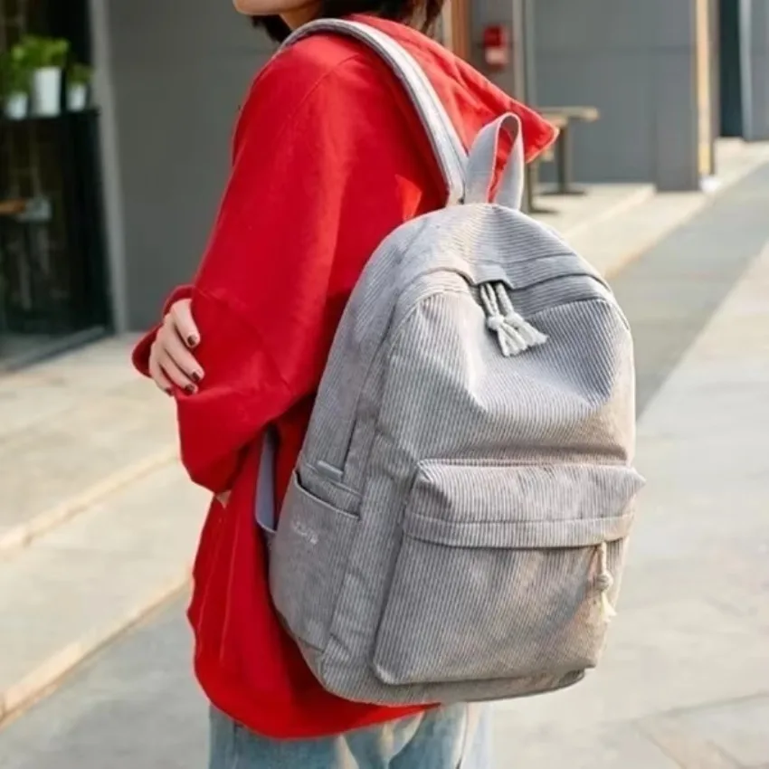 Mochila a rayas de gran capacidad minimalista para uso diario - imagen 2