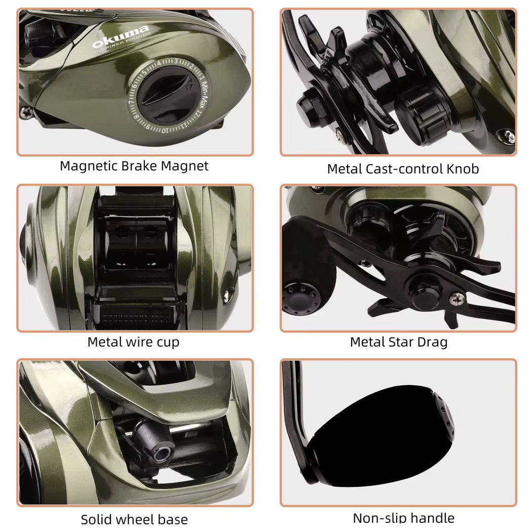 Okuma 208G Carrete Ultraligero 7.2:1 – 8 kg arrastre alta velocidad - imagen 3