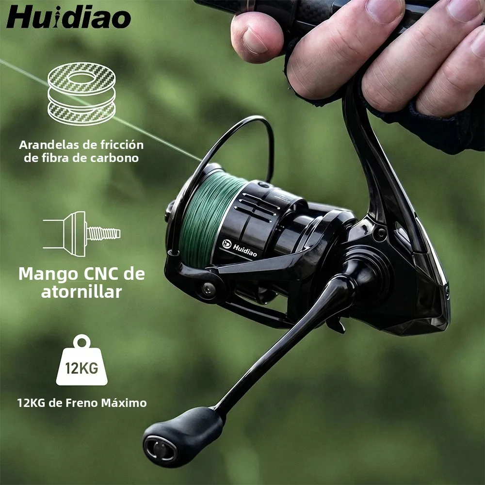 Carrete giratorio ligero Huidiao VANKUISHI para pesca de trucha