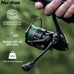 Carrete giratorio ligero Huidiao VANKUISHI para pesca de trucha