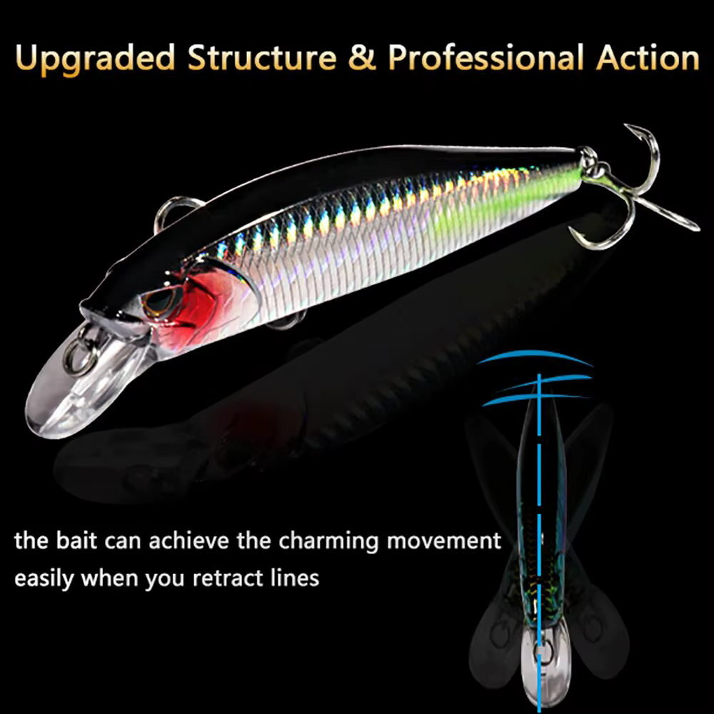 Minnow Flotante Jerkbait - Anzuelos Triples - imagen 4