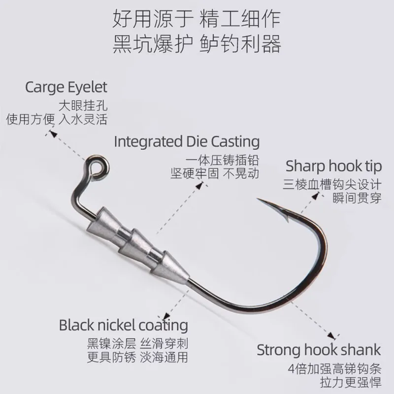 Anzuelos Jig Head Mrlurion de acero carbono para vinilo y trucha - imagen 5