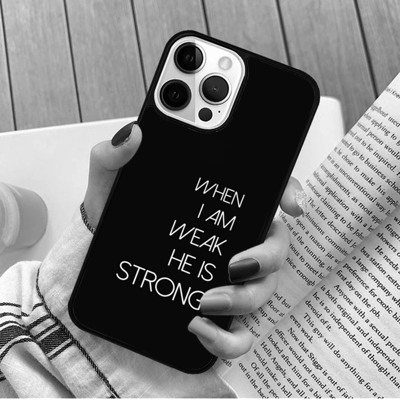 Funda de teléfono con frase cristiana