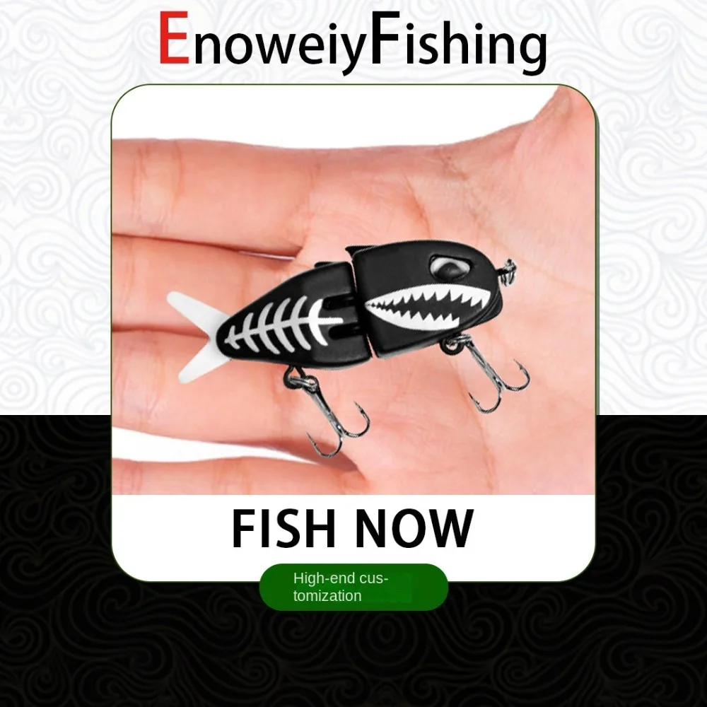 Señuelo de pesca de 2 segmentos con diseño realista y colores variados
