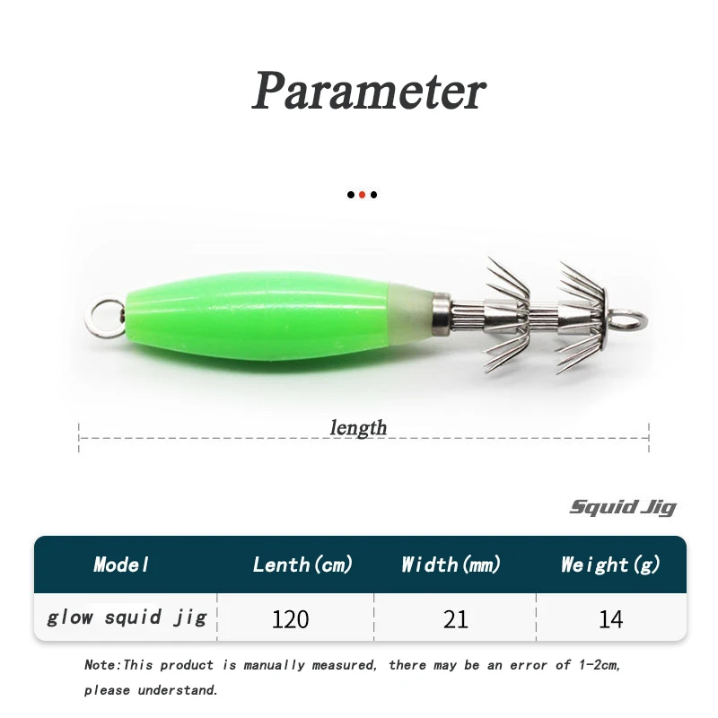 Jig Calamar Glow Anzuelo 3/0 Vinilo Mar Pesca - imagen 3