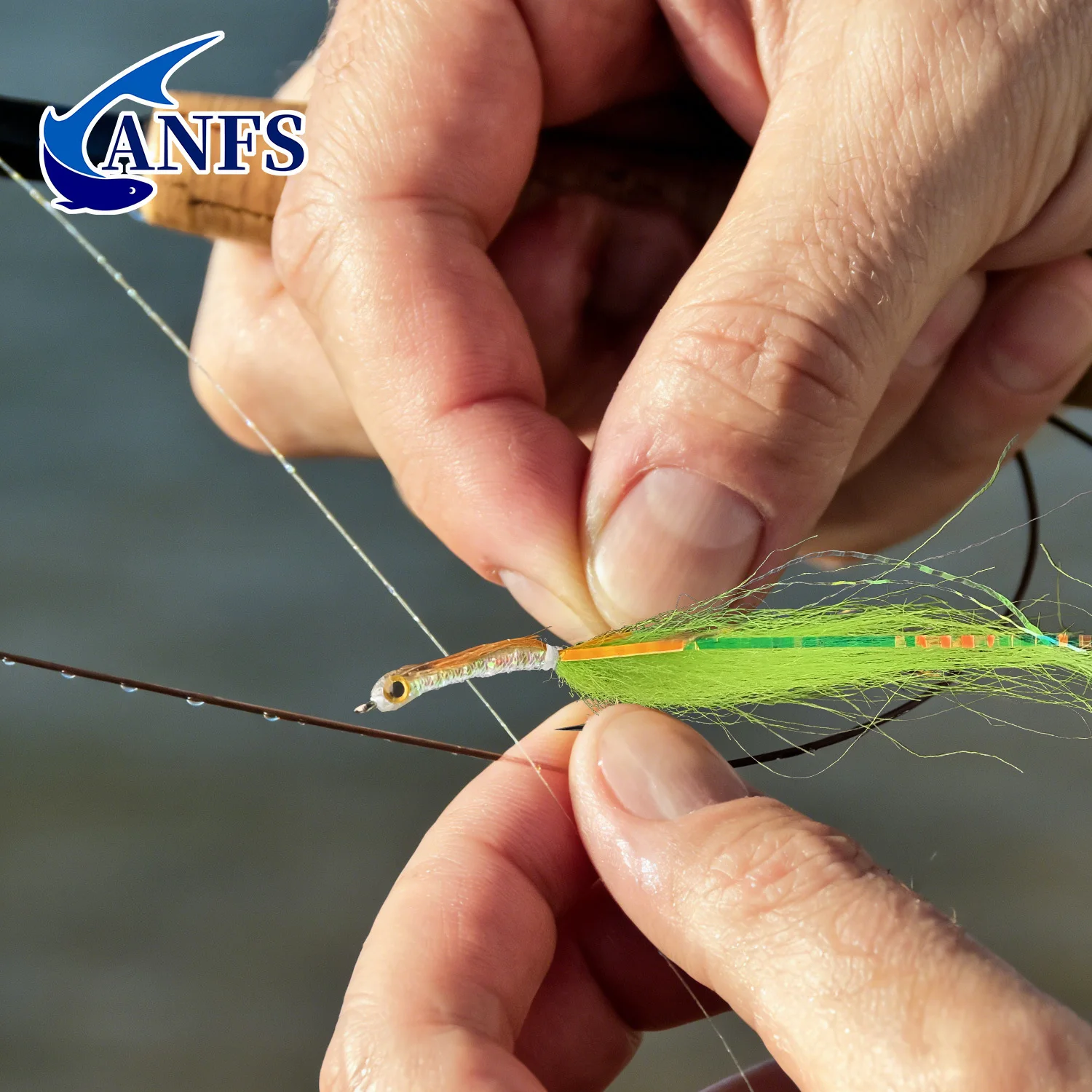 ANFS Moscas de pesca a mano rayadas perca y azulvis con anzuelo - imagen 4