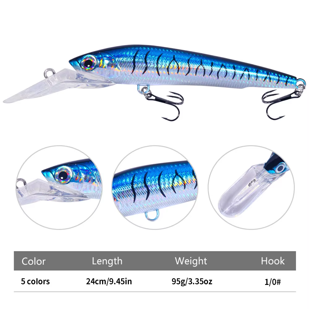 Señuelo Minnow wobbler para lucio, walleye y carpa – Buceo profundo