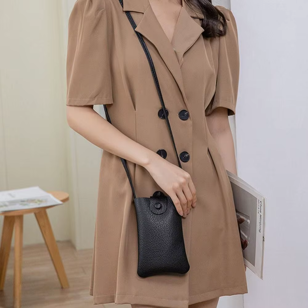 Bandolera de mujer en cuero PU – Mini bolso de hombro para móvil