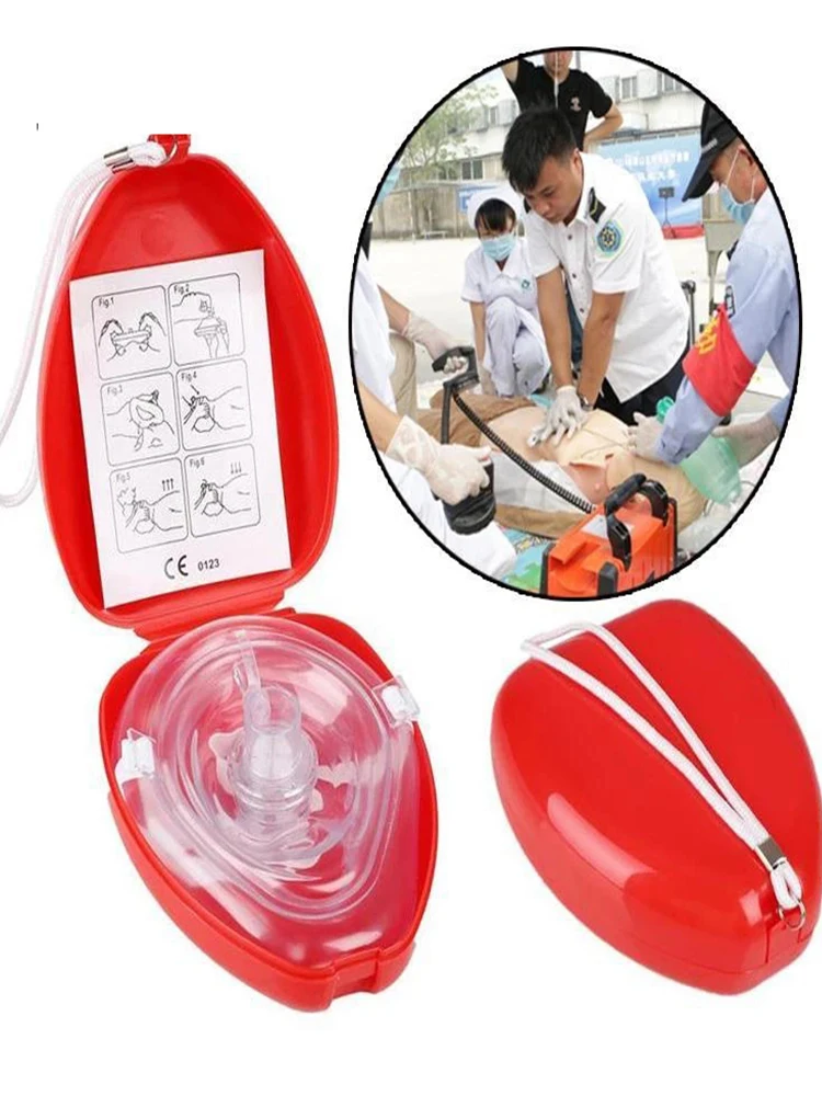Mascarilla CPR reutilizable con válvula unidireccional para rescate - imagen 3