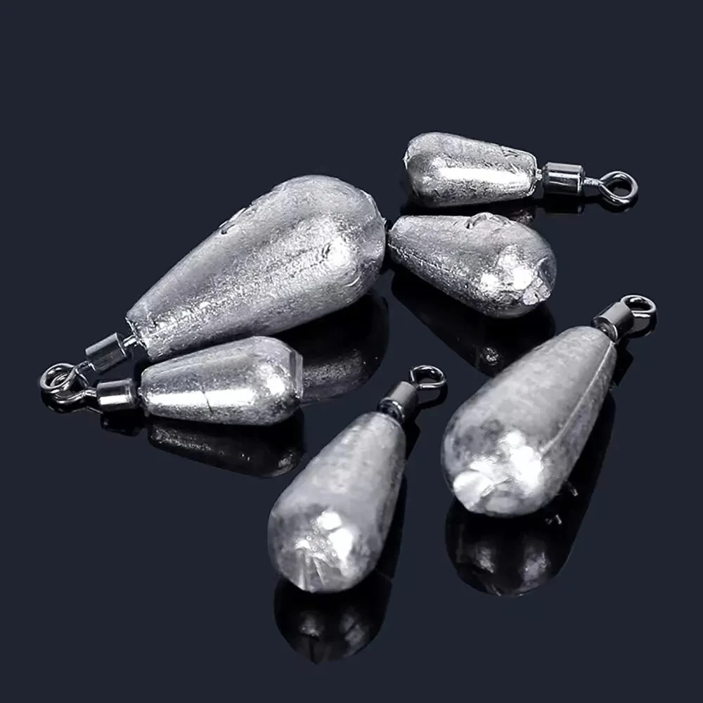 Plomos de pesca tipo bala y tubo de metal para mar