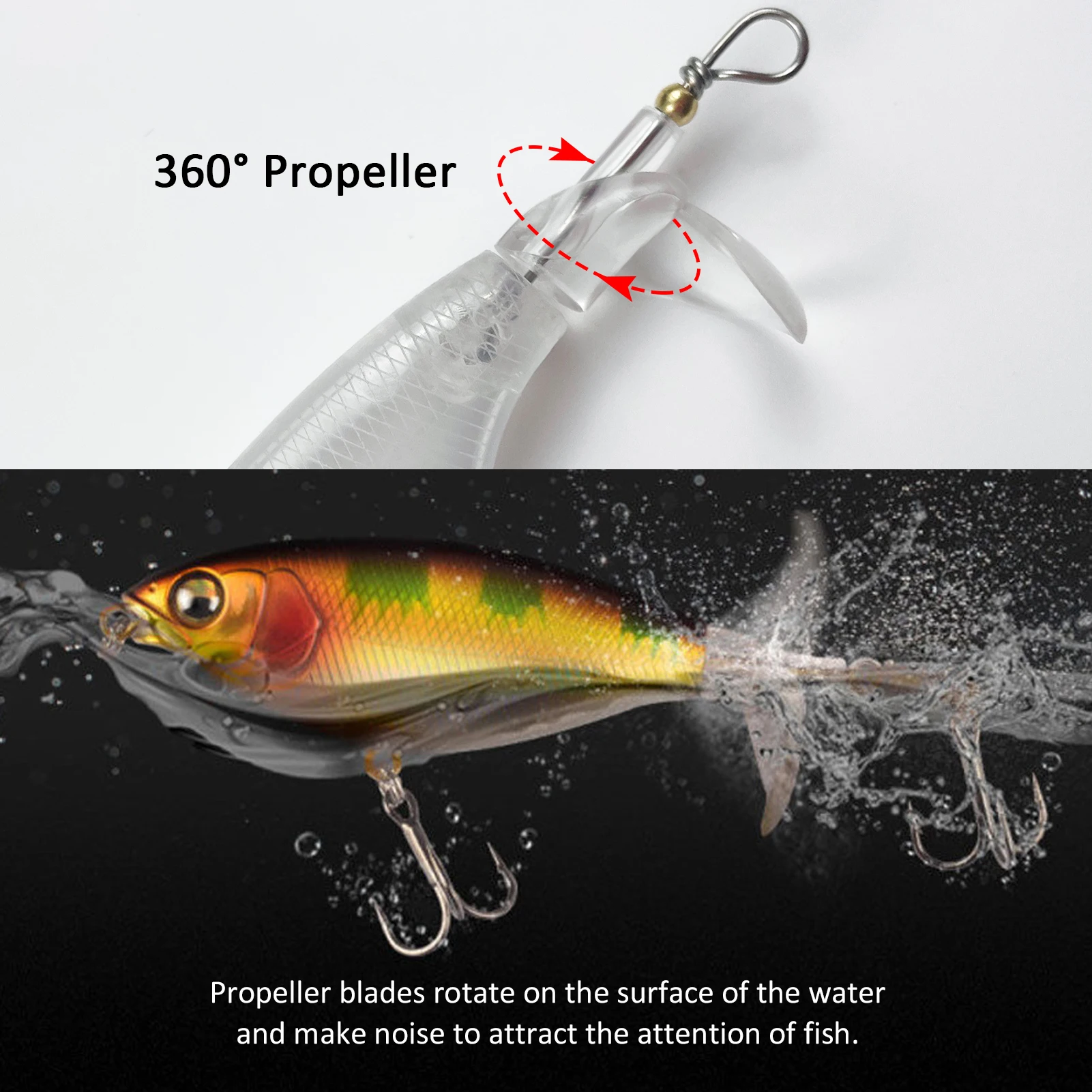 Señuelos giratorios sin pintar Free Fisher para pesca de superficie - imagen 4