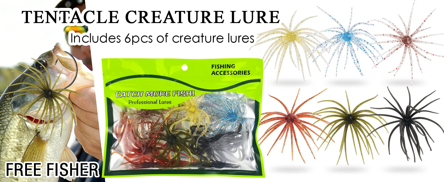 Señuelos de erizo de mar FREE FISHER en varios colores vibrantes