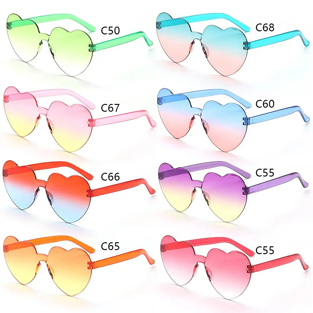 Gafas de sol corazón coloridas para fiesta, diseño original adultos - imagen 2