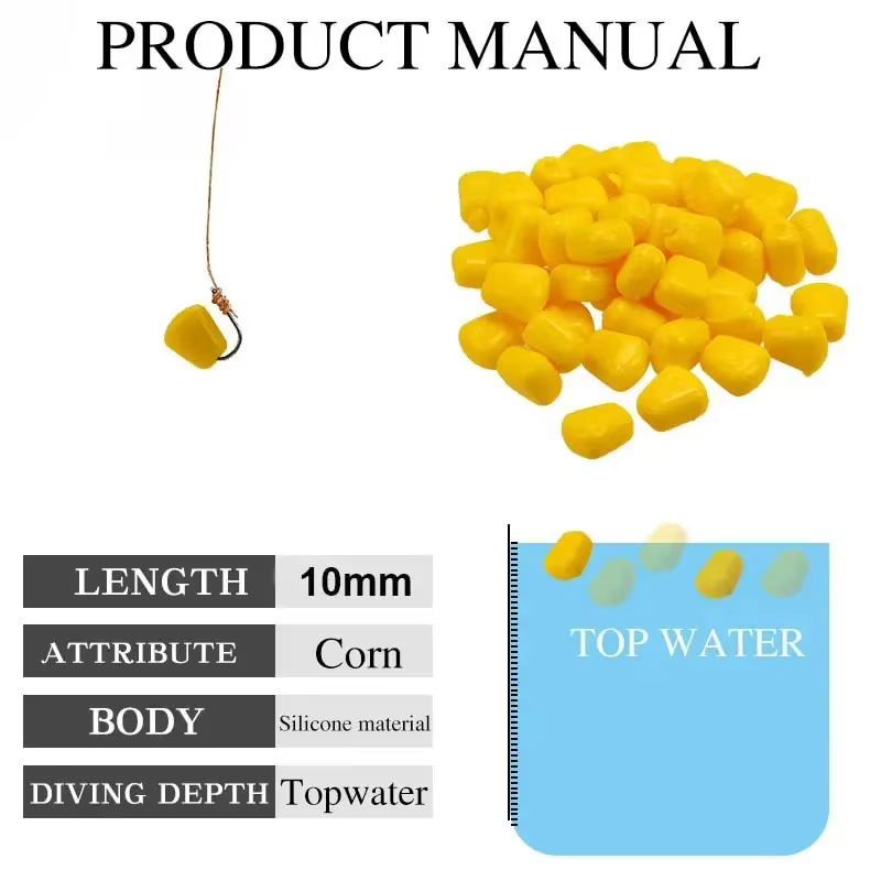 Señuelo de maíz artificial flotante para pesca en agua dulce - imagen 3