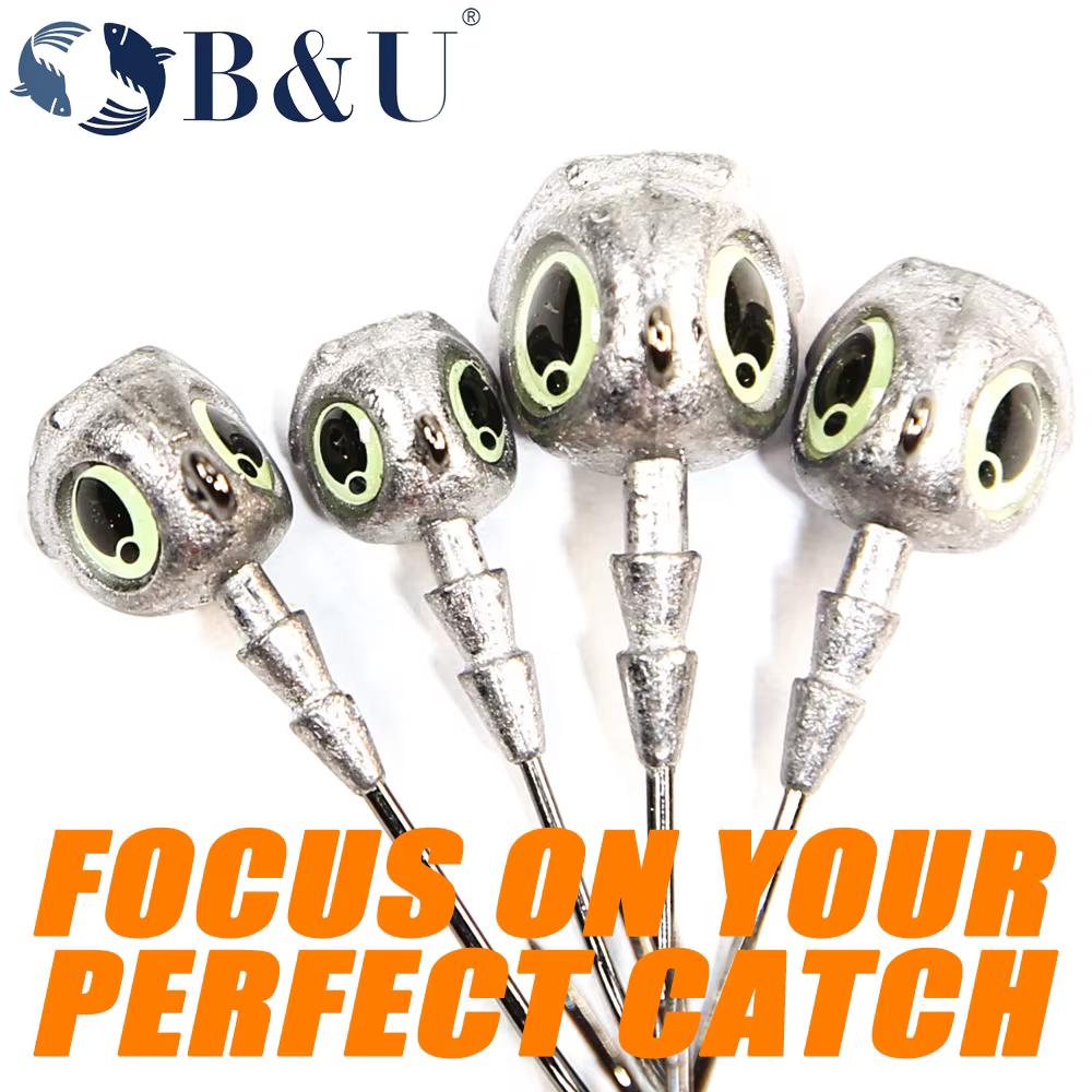BU Jig Head con ojos luminosos para gusano - alta resistencia