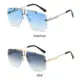 Gafas de sol sin montura de doble puente, lentes degradados con UV - imagen 4