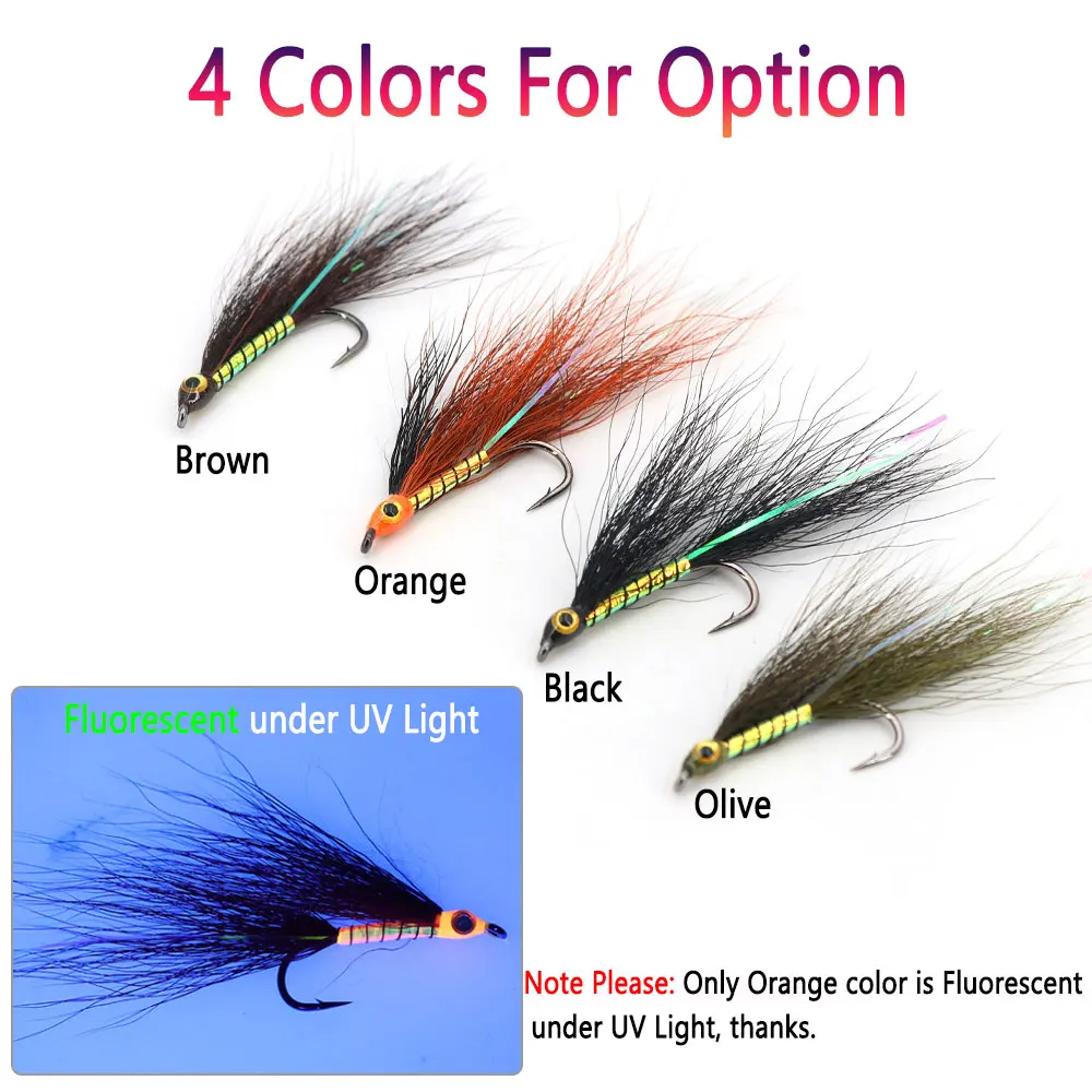 Streamer Bucktail con Ojos 3D – Señuelo de Mar para Lubina y Lucio - imagen 5