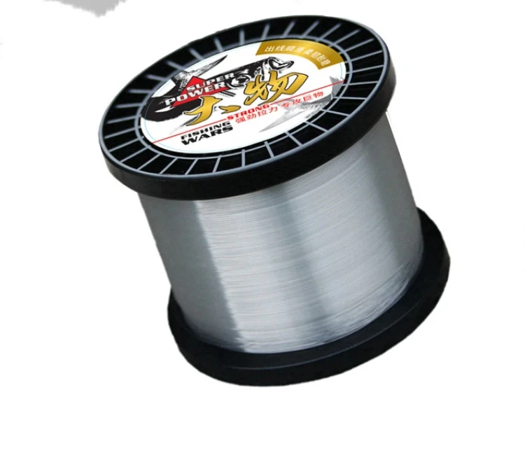 Carrete y línea de nailon transparente para pesca