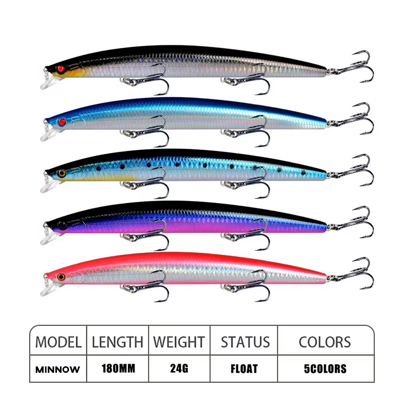Señuelo Minnow láser 18cm 24g con ojos 3D y anzuelos afilados - imagen 2