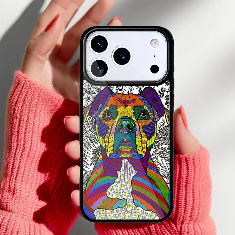 Funda para iPhone con diseño de pitbull adorable - vista frontal