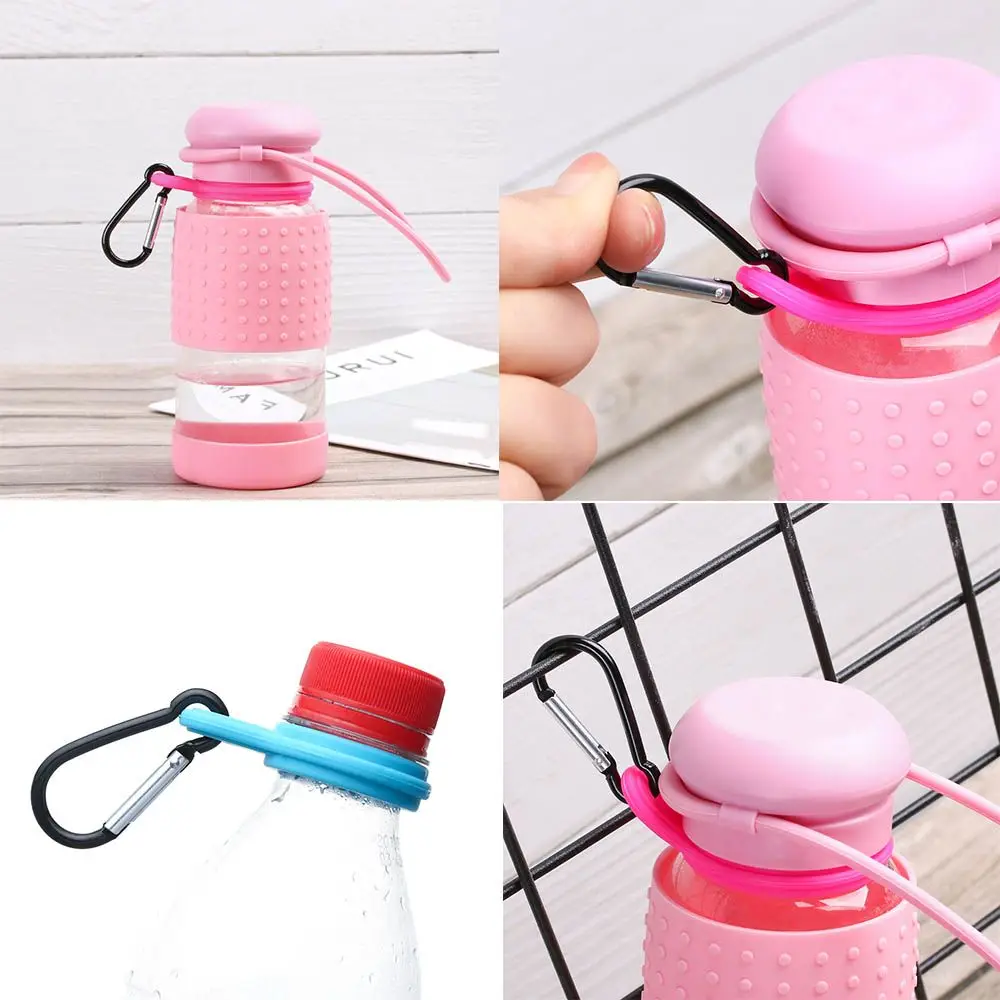 Mosquetón aluminio para botella agua con hebilla goma - imagen 2