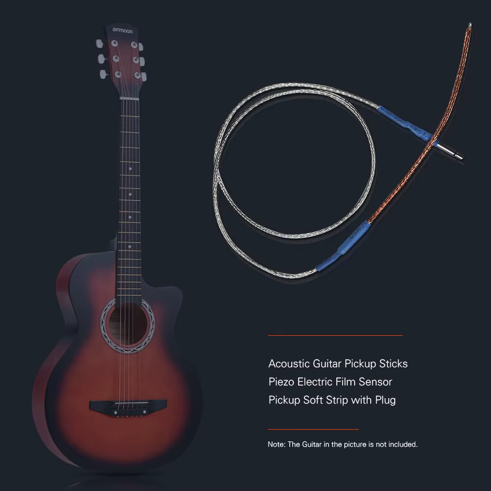 Pastilla piezoeléctrica para guitarra acústica con cable y conector - imagen 2