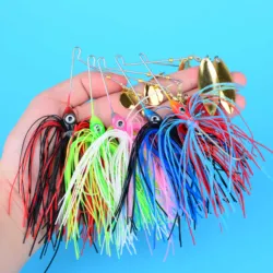 Spinnerbait para lucio de metal con lentejuelas y cuchara wobbler
