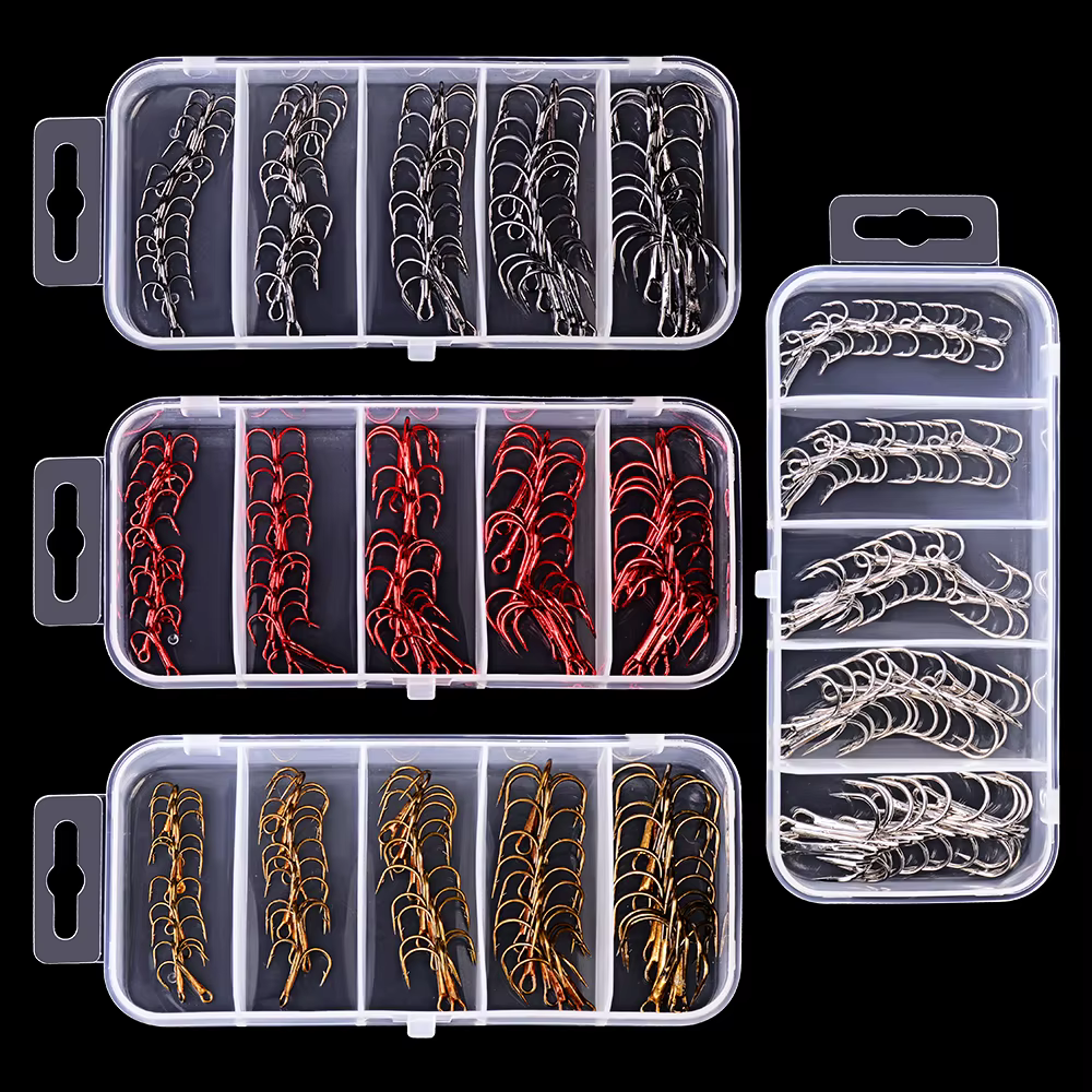 Anzuelos Jig Head Triples Negros – Alta Calidad para Pesca - imagen 3